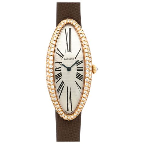 cartier oval watch with diamonds|baignoire cartier watch price.